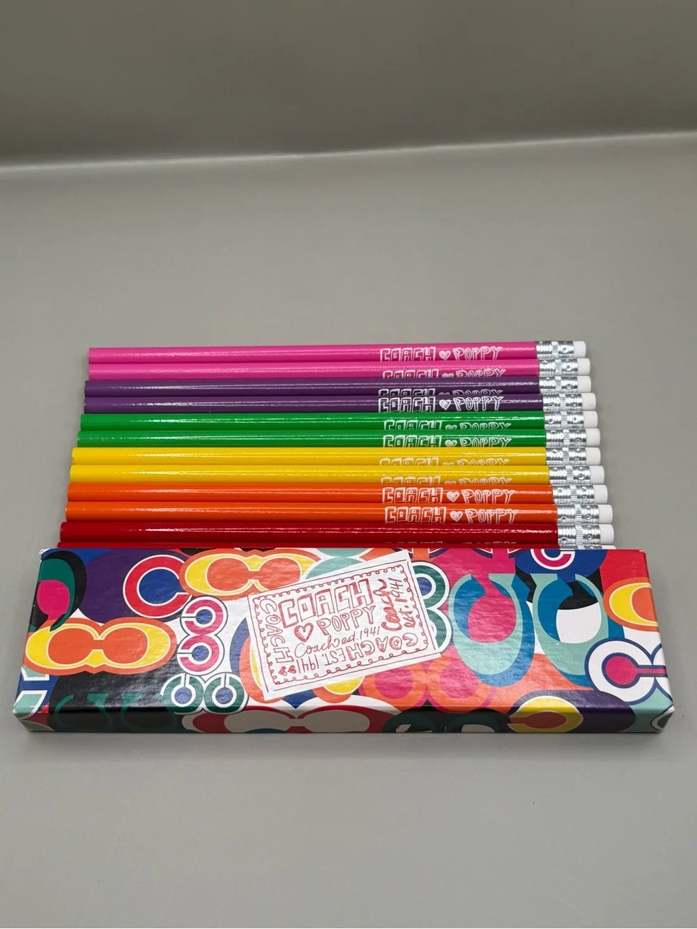 Coach Poppy Multicolor Pencils New in Box